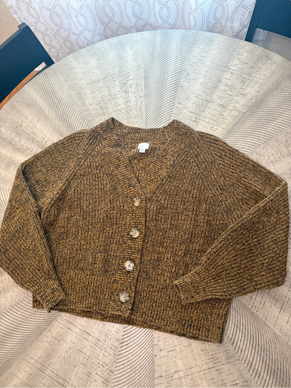 a new day Brown Marled Chunky V-Neck Button Cardigan